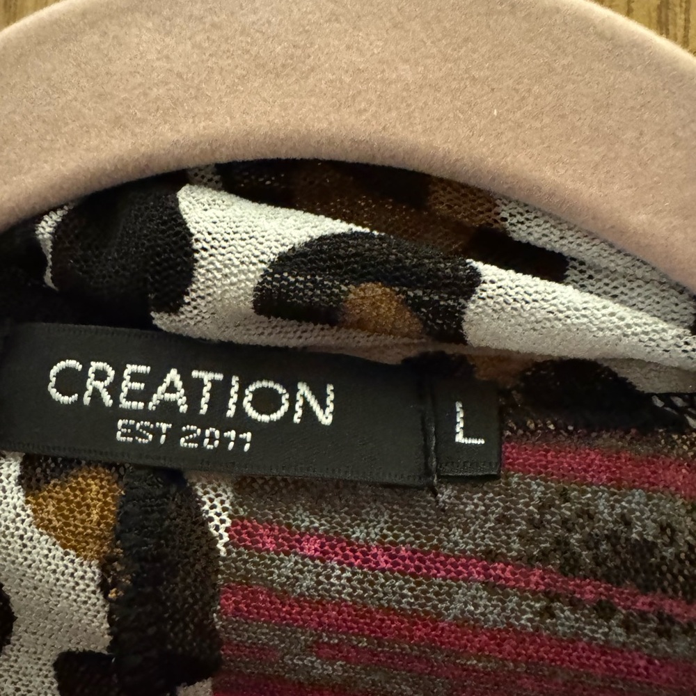Leopard Print Mesh Sheer Artsy Wearable Art Cardigan - Picture 2 of 5